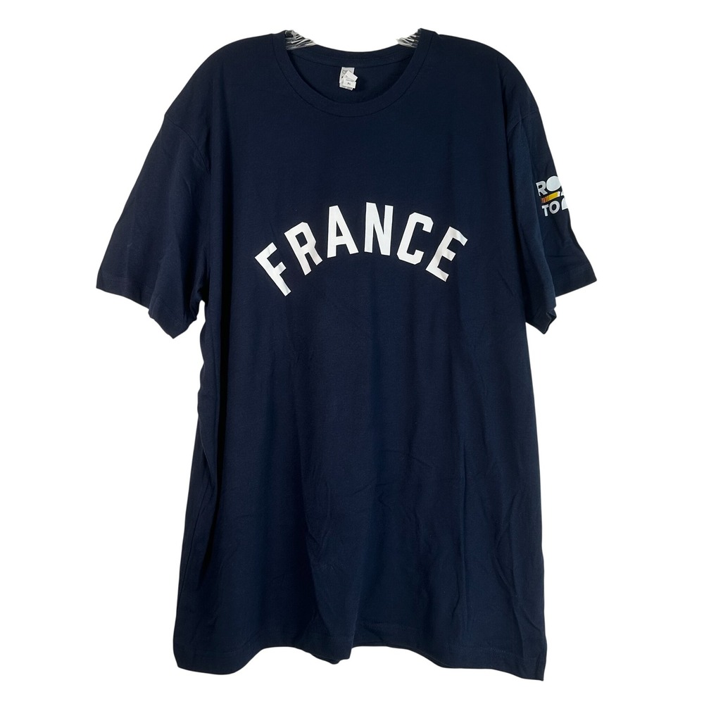 Live and Tell LAT France Road to 26 Navy Blue Graphic T-Shirt XL 6901